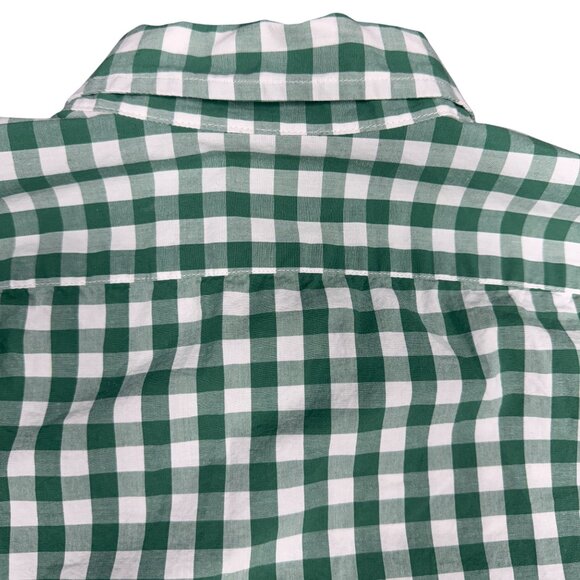Men's J. CREW Green Gingham Flex Washed Slim‎ Fit Dress Shirt- Size M - Picture 3 of 10